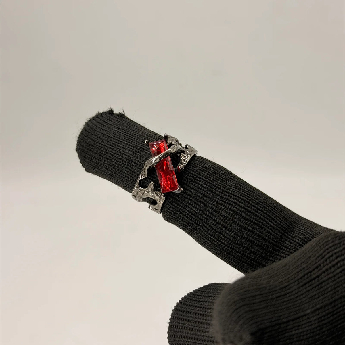 Gothic Statement Ring - Red