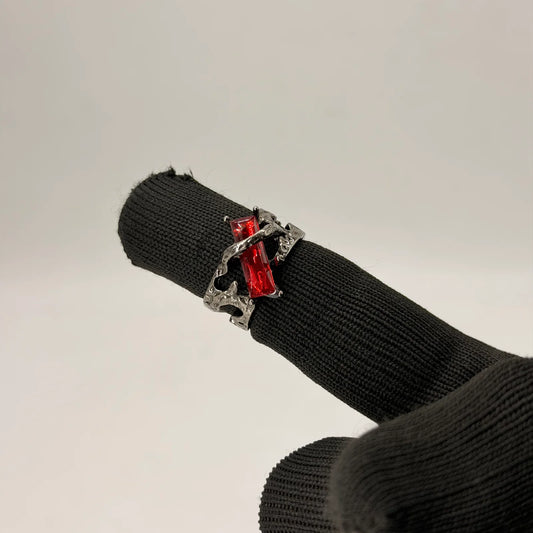 Gothic Statement Ring - Red