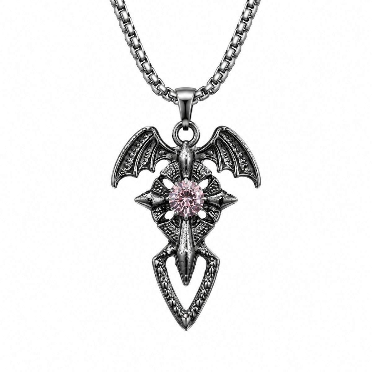 Black Dragon wings pendant necklace