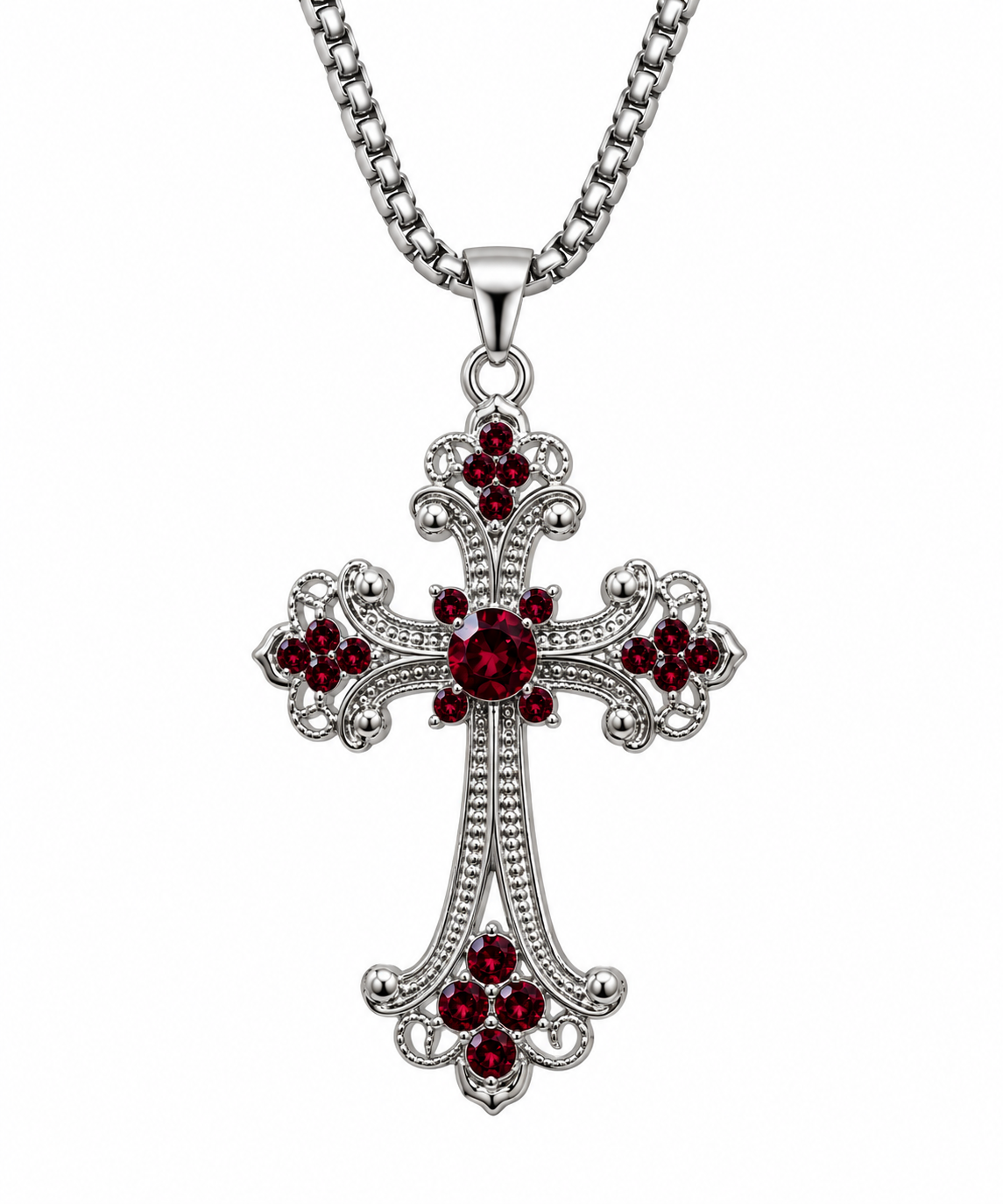 Silver royal blood cross pendant