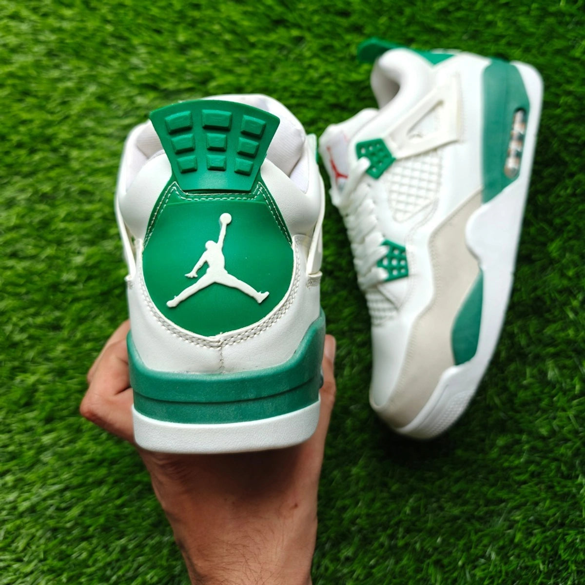 Retro 4 white green